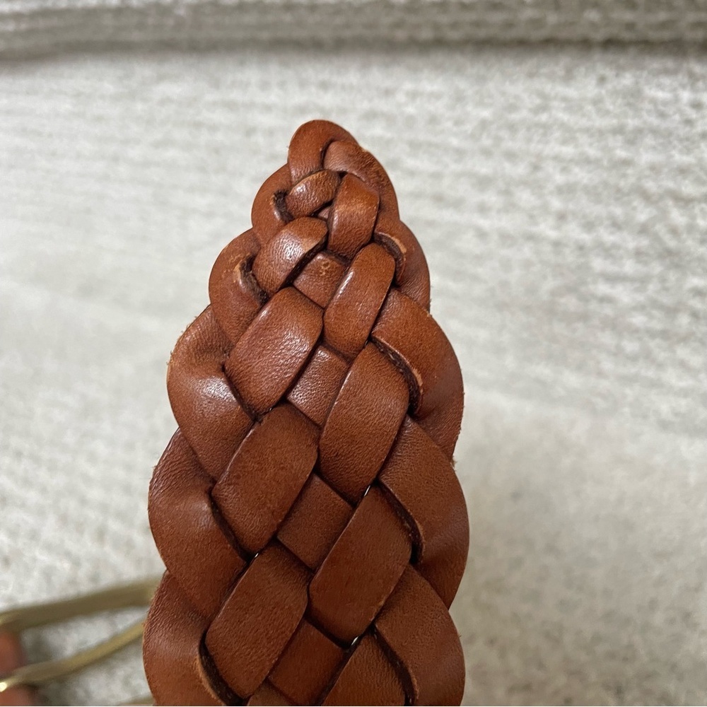 Eddie Bauer Braided Leather Solid Brass Buckle Be… - image 5